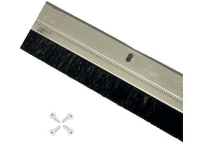 Door Bottom Sweep with Rain Drip Cap| Weather Stripping Door Rain Drip Guard | White Anodized Aluminum with Grey Vinyl Insert| 36 Inch