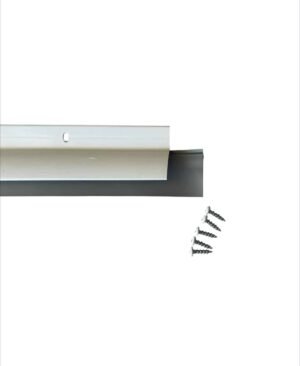 36" Door Bottom Sweep with Rain Drip Cap, White with Grey Insert