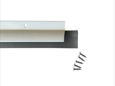 Door Bottom Sweep with Rain Drip Cap| Weather Stripping Door Rain Drip Guard | White Anodized Aluminum with Grey Vinyl Insert| 36 Inch