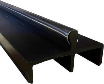 72 Vinyl Sliding Door Track with Stainless Steel Cover black