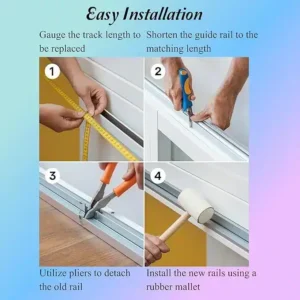 72" Vinyl Sliding Door Track with Stainless Steel Cover - Image 5