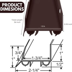 U-Shaped Vinyl Door Bottom Sweep – 36" Brown Seal Strip - Image 2