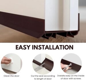 U-Shaped Vinyl Door Bottom Sweep – 36" Brown Seal Strip - Image 5