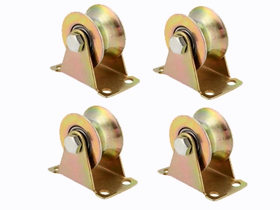 KC Hardware Heavy Duty Stainless Steel U-Groove Gate Roller with Bracket