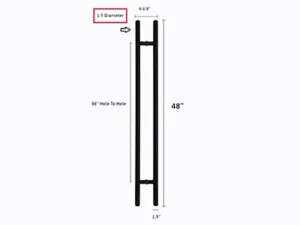 2 Round Pull-Bar H Shape Ladder Stainless Steel Door Handle - Image 3