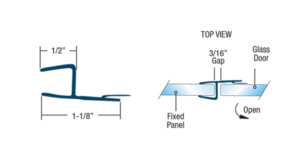 Frameless Shower Door Side Seal Strip for 3/8" Glass, 95" - Image 3