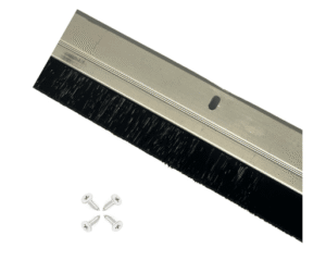 36" Door Bottom Sweep with Rain Drip Cap, White Aluminum - Image 2