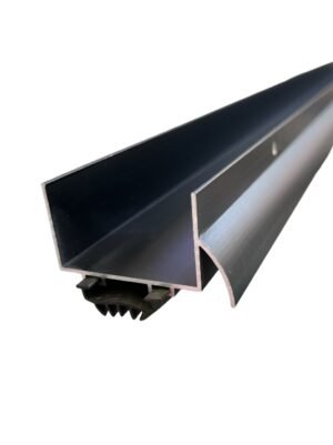 48" U-Shaped Aluminum Door Bottom Sweep with Drip Cap, Black - Image 2