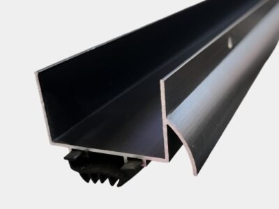 48" U-Shaped Aluminum Door Bottom Sweep with Drip Cap, Black