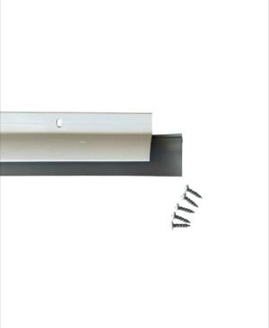36" Door Bottom Sweep with Rain Drip Cap, White with Grey Insert
