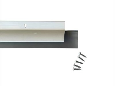 36" Door Bottom Sweep with Rain Drip Cap, White with Grey Insert